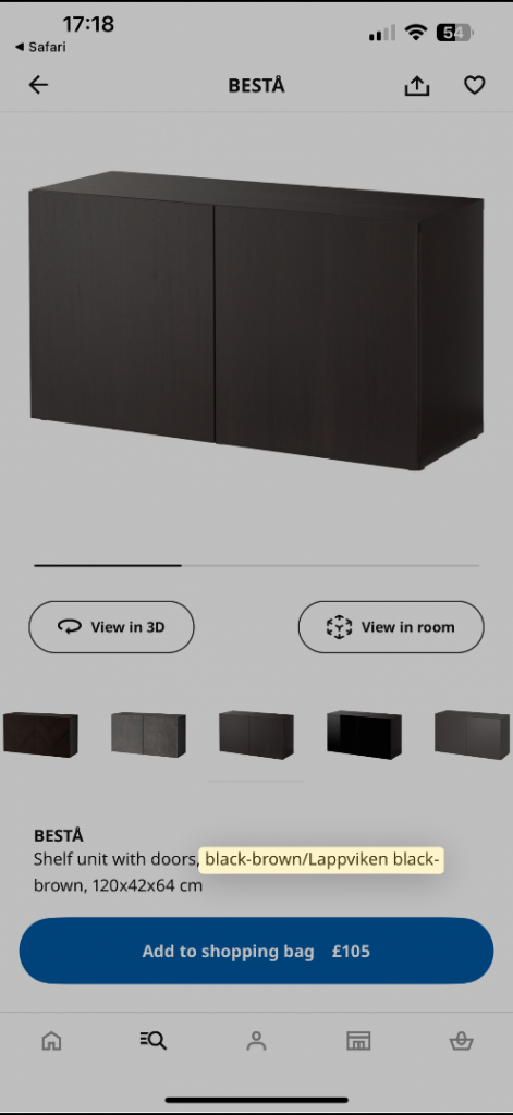 X2 IKEA BESTÅ Shelf Unit with Doors – Black-Brown, Good Condition