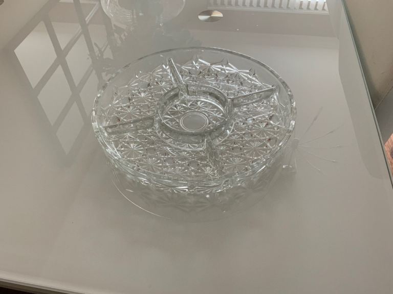 New Clear Glass Serving Dish – Great for Snacks or Starters