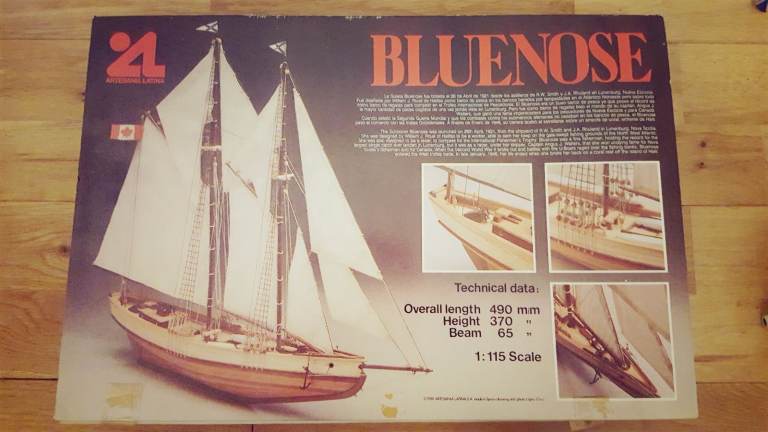 artesania latina bluenose sailing ship boat 1/115 scale unused wooden model kit 1988