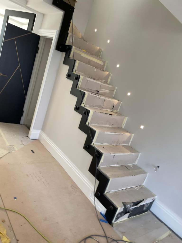 Stairs, metal stairs, floting staircase, fire exit stairs