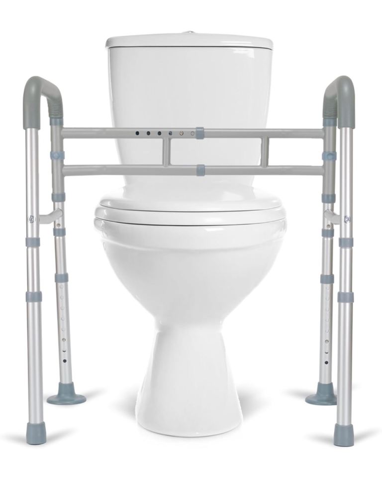 New Toilet Safety Frame Rail - Adjustable Grab Bar for Bathroom