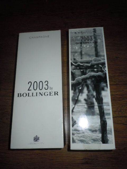 RARE BOLLINGER 2003 CHAMPAGNE (£350) COLLECTABLE PRESENTETION BOX