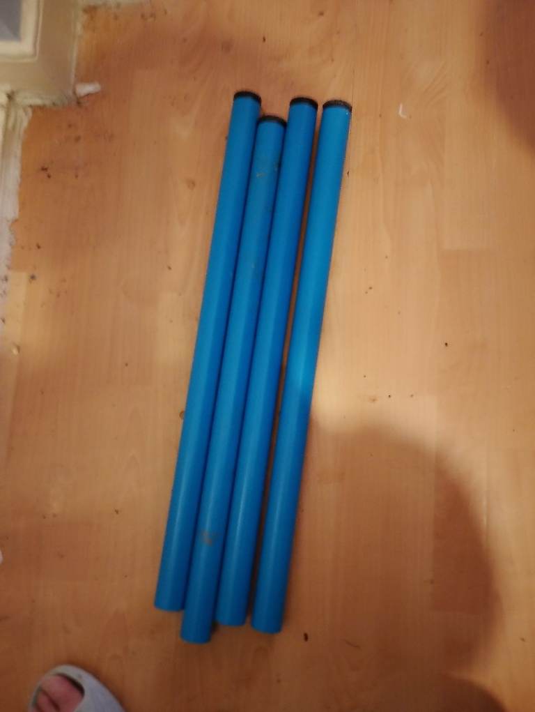 Blue IKEA table legs scew in