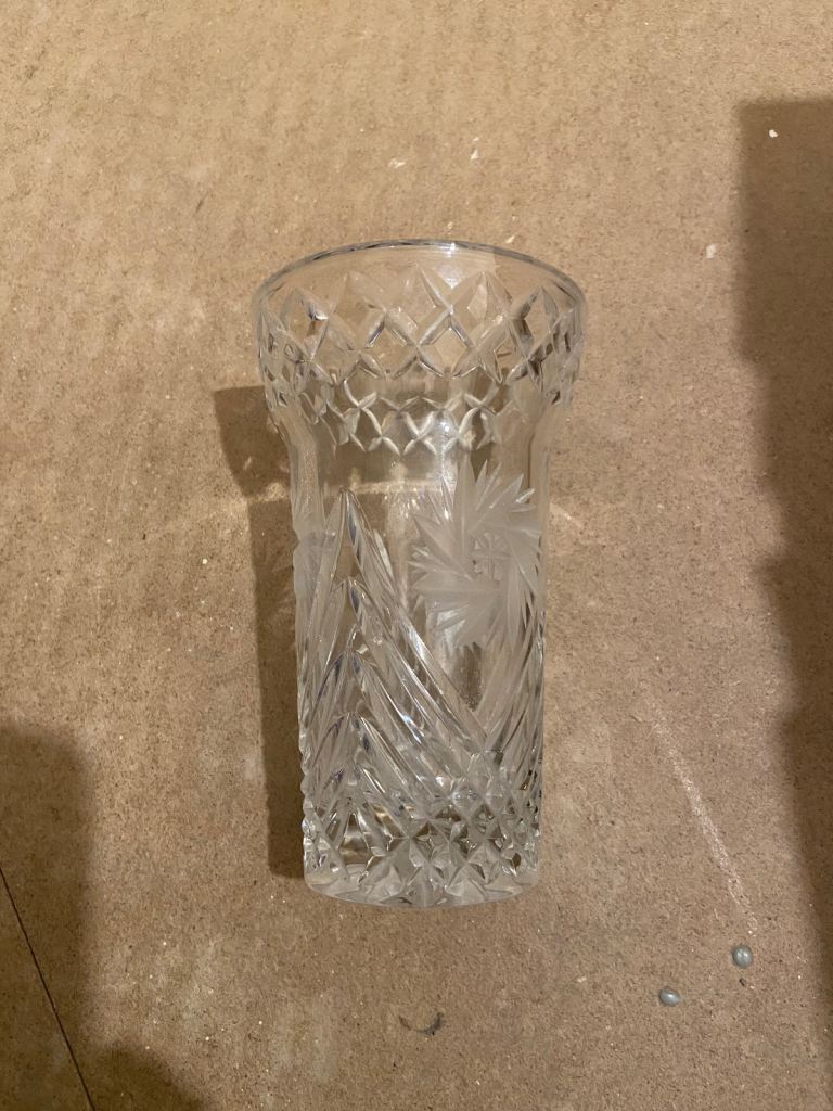 Cut glass vase