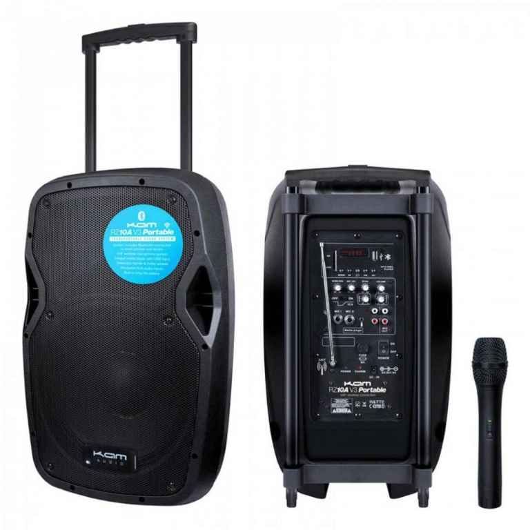 Kam RZ10AP V3 10" 550W Portable PA Speaker with Bluetooth & Wireless Mic