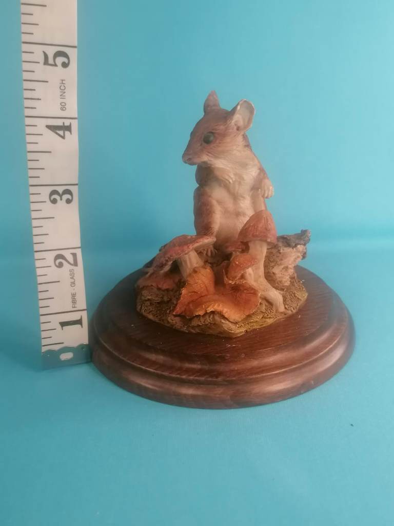 Mouse with Toadstools figurine, RC & Co Country Artists. Made in England. As seen.