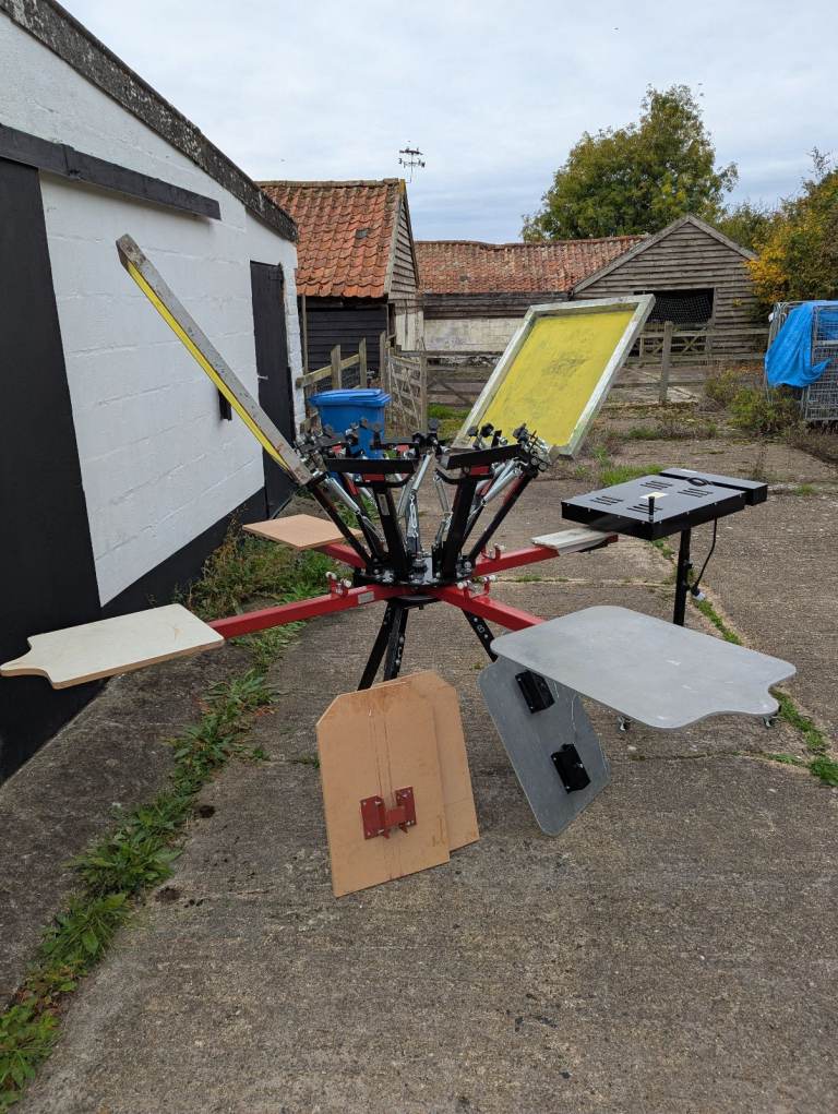 8 Colour 4 station Manual Screen Printing Press Custom Carousel Hobby/Starter