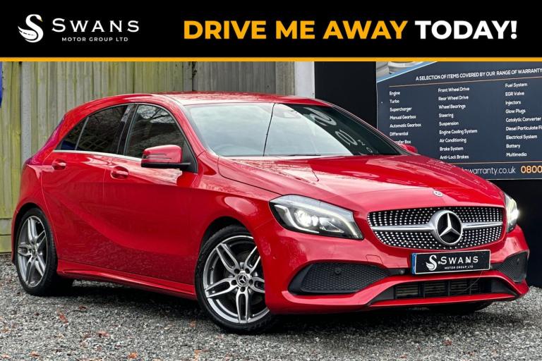 2017 Mercedes-Benz A-Class AMG Line A180 1.6 Petrol Manual 5 Door Hatchback Red.