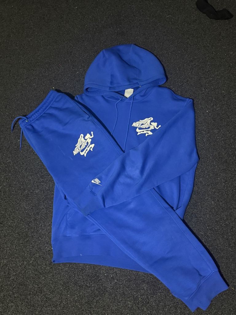 Nike Blue Tracksuit - Hoodie & Joggers, Size M
