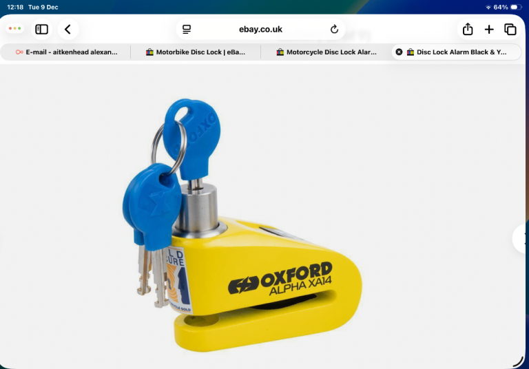 Disc lock alarmed Oxford  XAI4. (Gold standard)