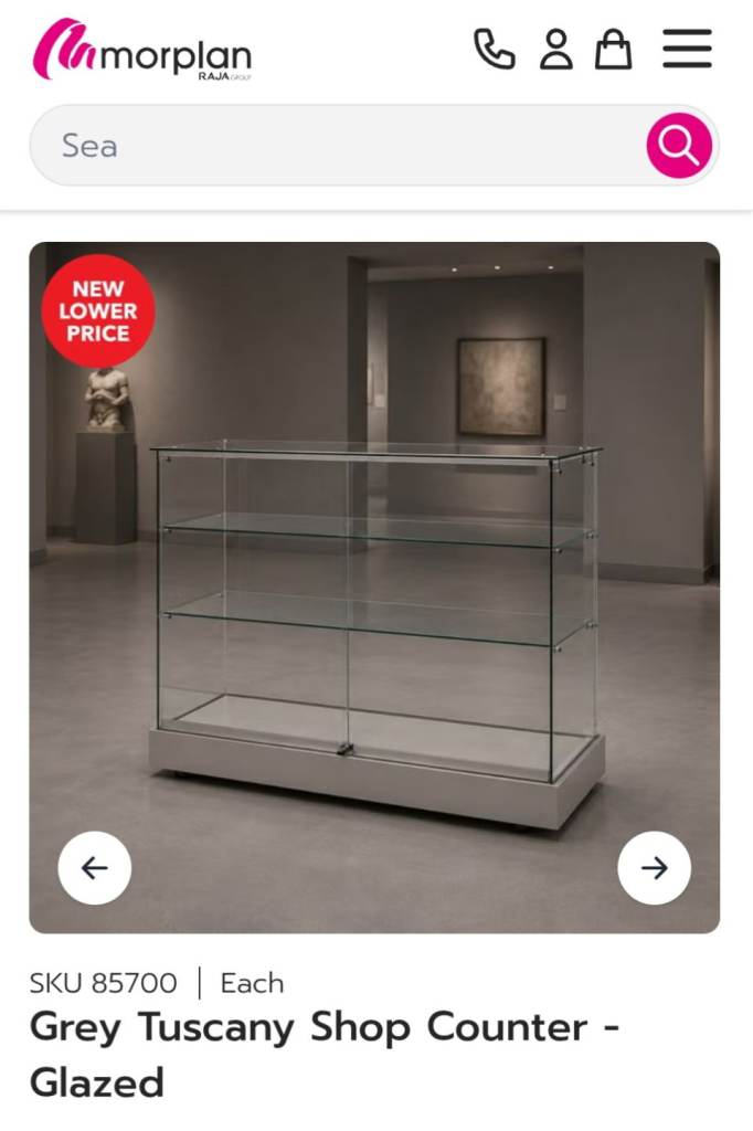 Grey Tuscany Glazed Shop Counter 