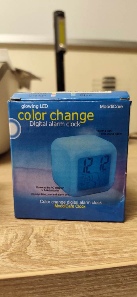 MoodCore Colour Change Digital Alarm Clock - New in Box