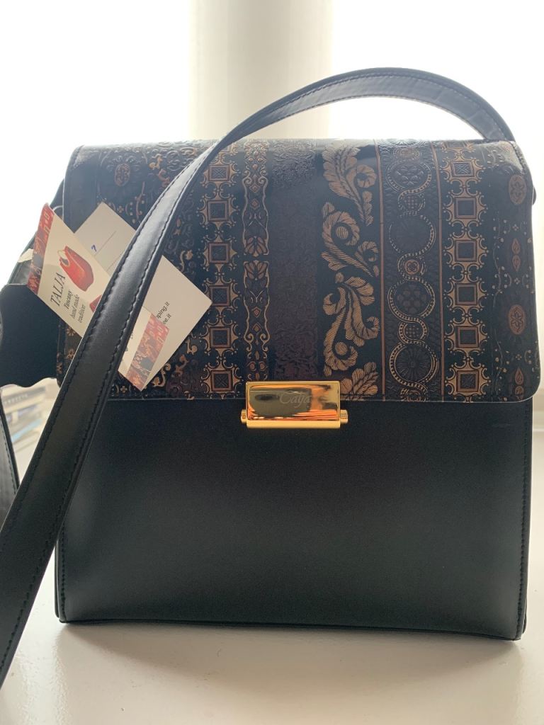 image for Talja Damascato hazelnut leather bag with adjustable strap 