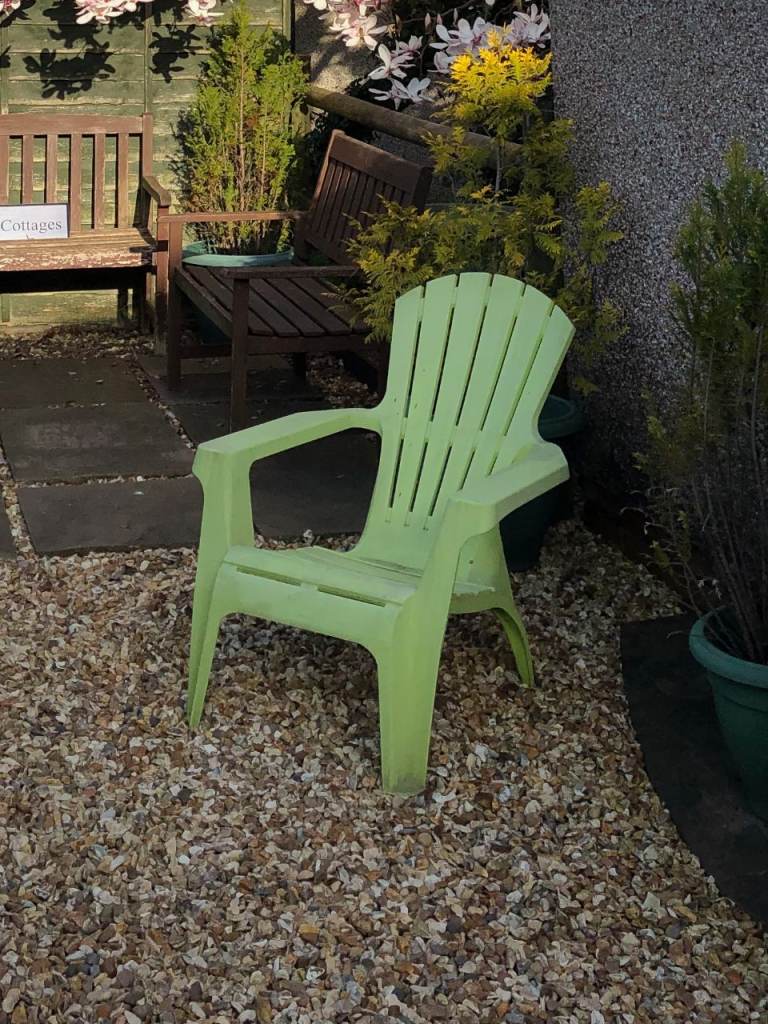 Garden Chair, All-Weather Durable Plastic, USA 'Adirondack' Style/Design - Caravan/Beach