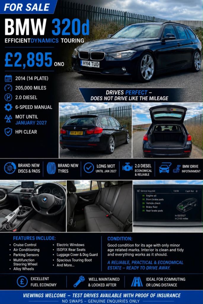 BMW, 3 SERIES, Estate, 2014, Manual, 1995 (cc), 5 doors