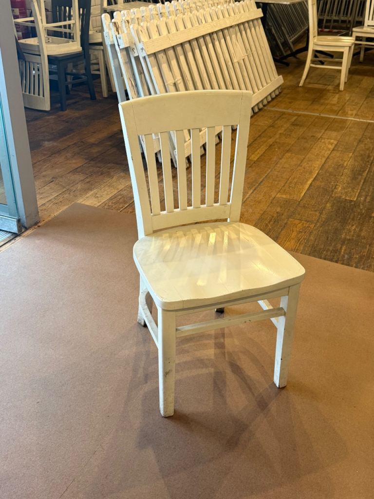 Wooden Restaurant / Cafe Chairs – Grey, White & Brown – £15 Each