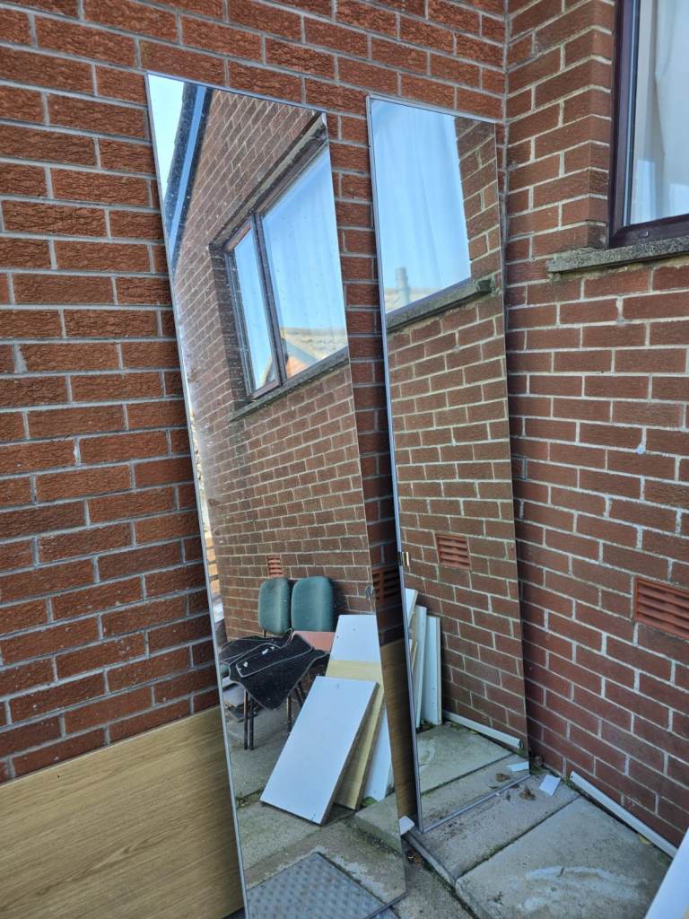 Large mirrored door