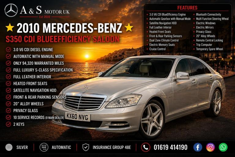 MERCEDES-BENZ S CLASS 3.0 S350 V6 BlueTEC 2010