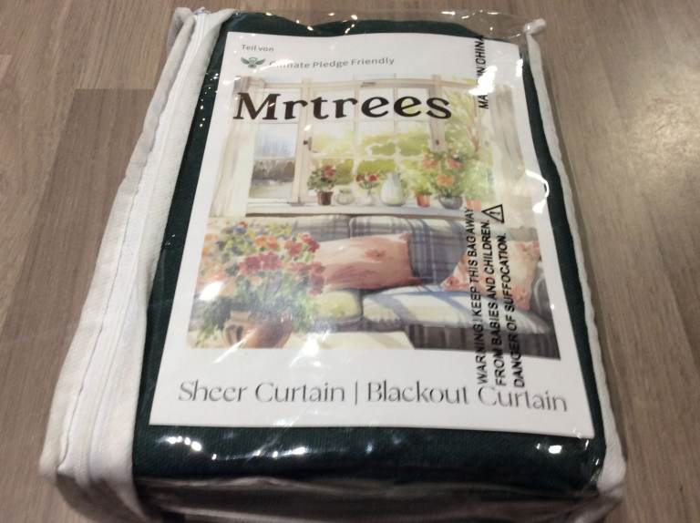 Mrtrees Dark Green Sheer Blackout Eyelet Curtains 