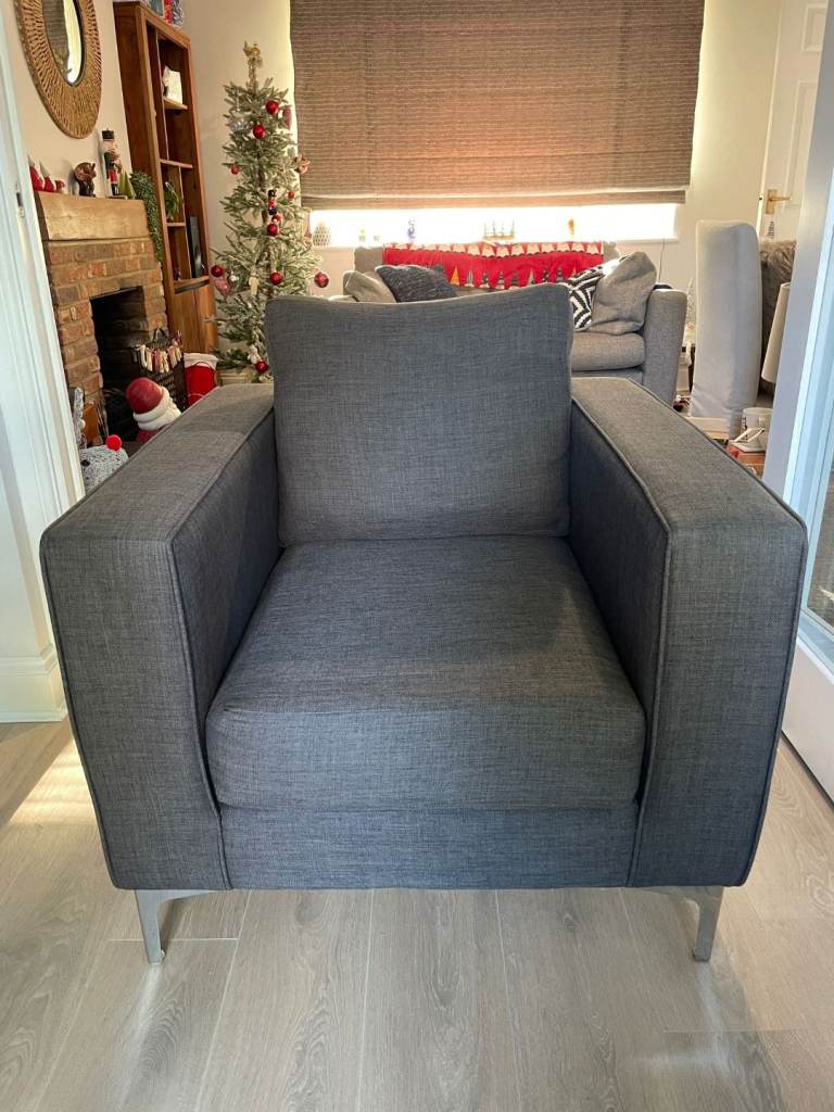 Dark grey single armchair by Sofa Factory