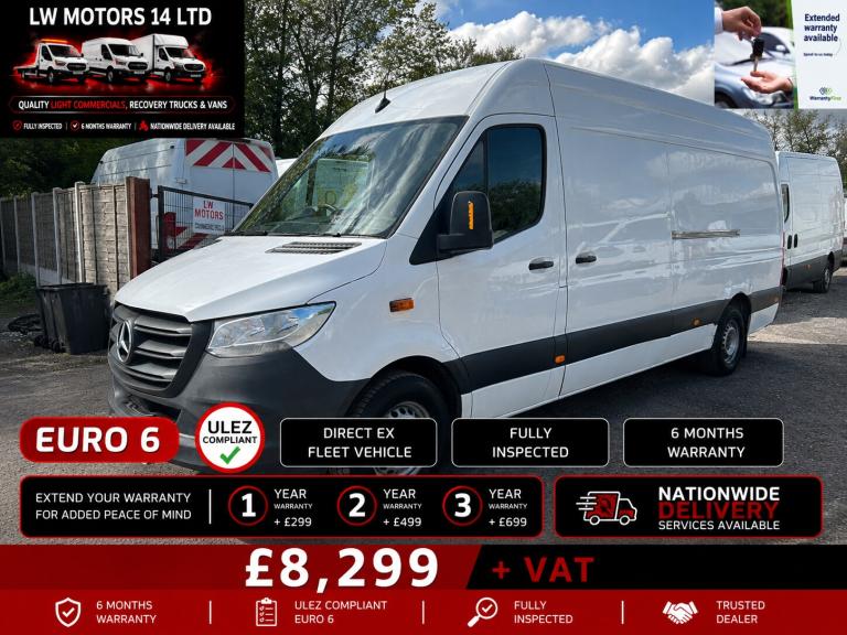 MERCEDES BENZ SPRINTER 314 CDI RWD L3H2 LWB HIGH ROOF PANEL VAN 2020 20 REG AUTO
