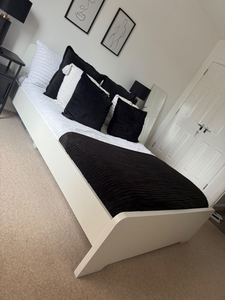 Ikea white double bed 