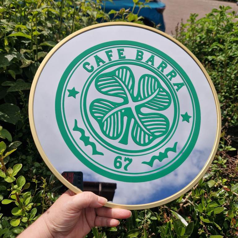 Large 38cm Personalised Celtic Mirror Rim Custom Man Hut Cave Birthday Fathers Gift Ideas Day 