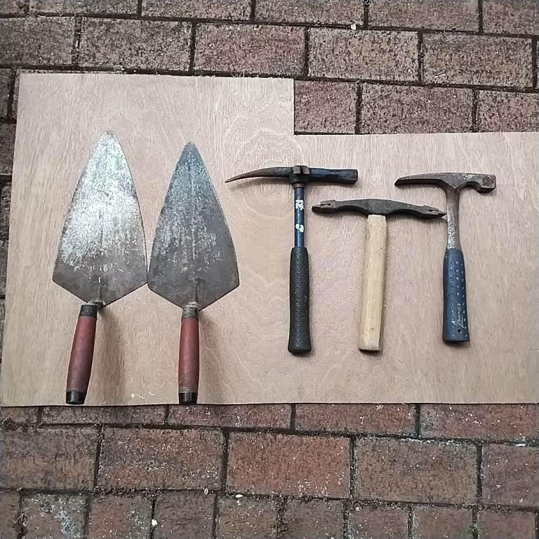 Bricklaying tools.