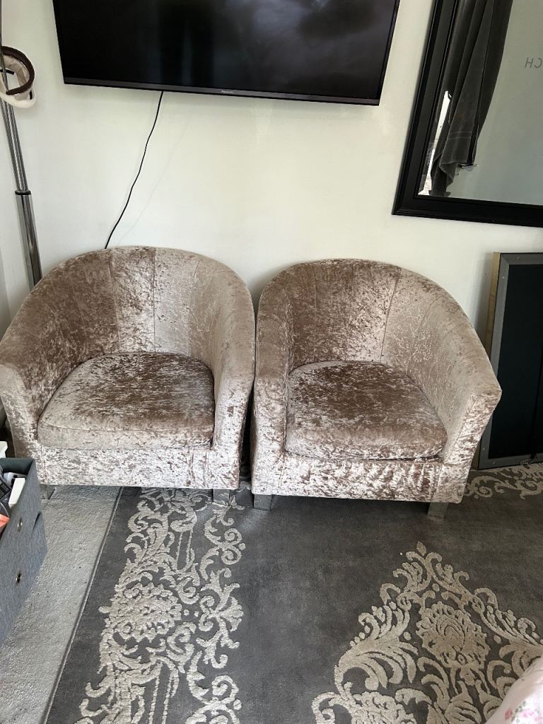 Stylish velvet chairs, champaigne tone