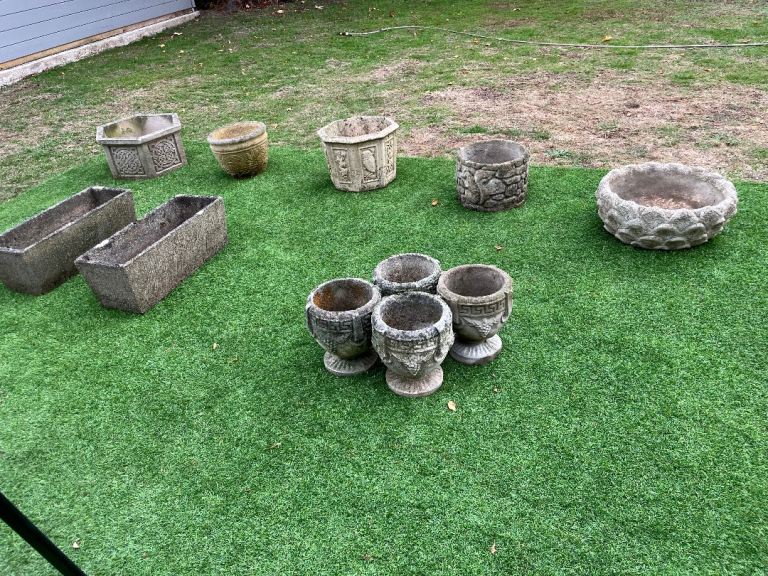 Stone garden planters