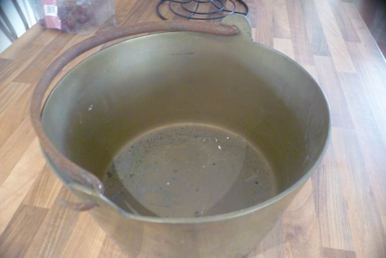 Vintage Solid Brass  Victorian  Cauldron Jam Pan Cooking Country kitchen 