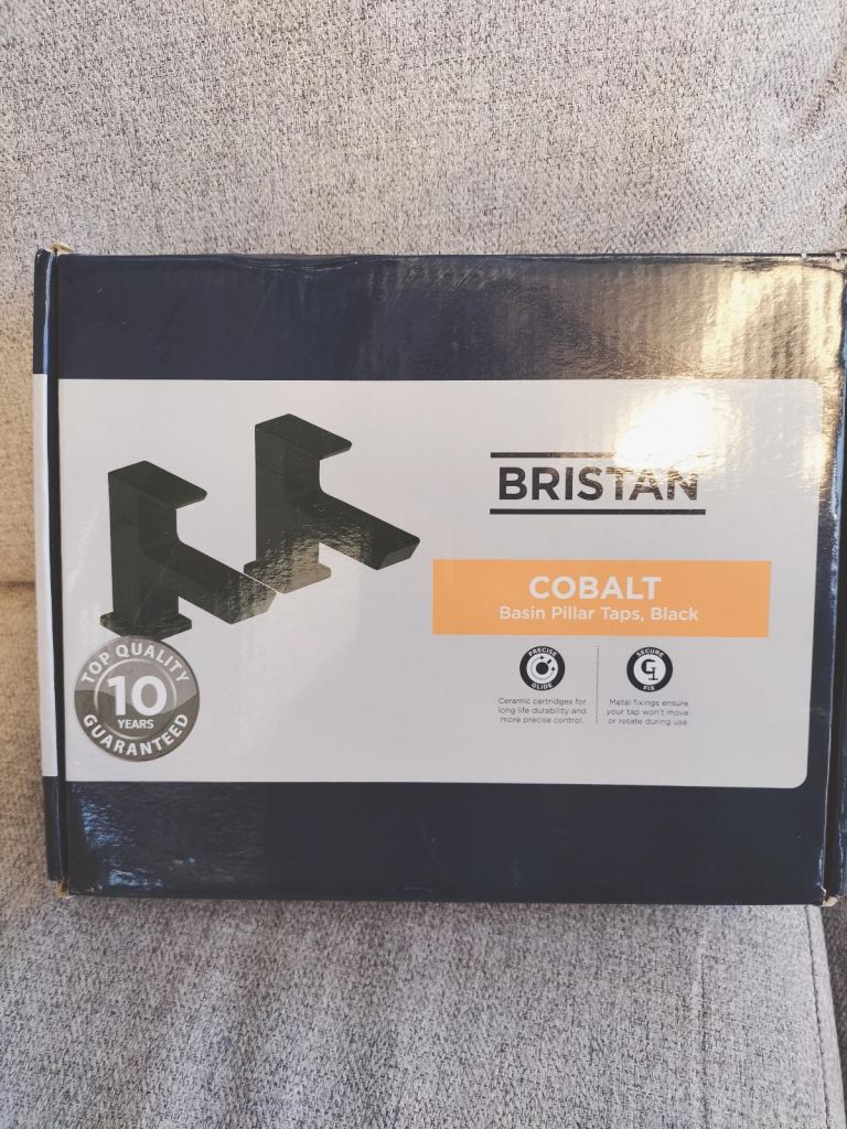 Bristan Cobalt Basin Pillar Taps, Black For sale