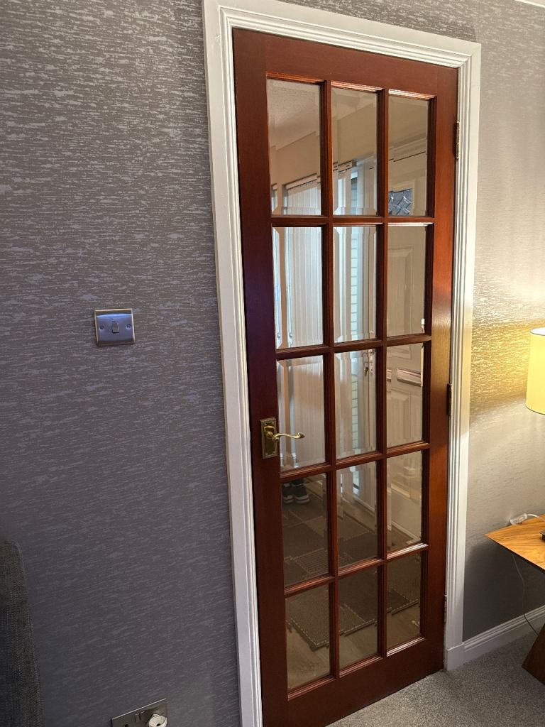 Internal Glass Door including Handles and Hinges - H204xm x W72cm