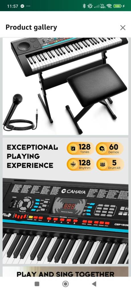 CAHAYA 61 Key Keyboard Piano