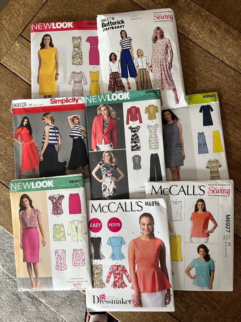 Selection of New Look, Butterick & Simplicity Sewing Patterns