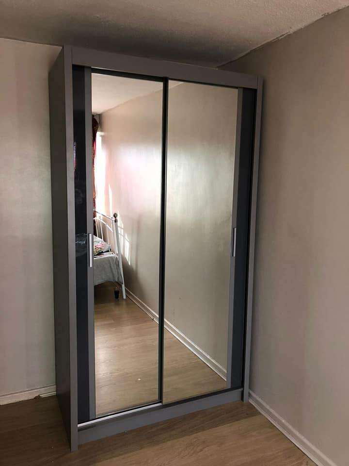 Premium New 3Door 2Door Sliding Mirror Wardrobes With Shelf & Rails