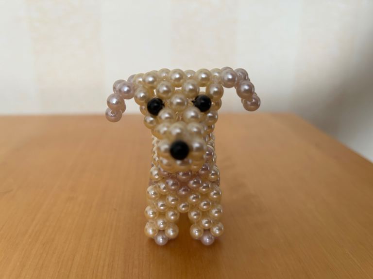 Pearl Beaded Craft Dog
