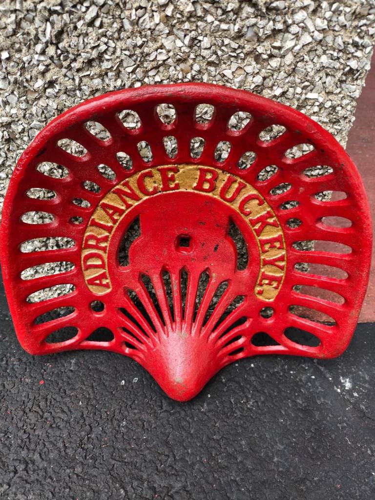 ADRIANCE BUCKEYE CAST IRON TRACTOR SEAT ORIGINAL PAINT GOOD CONDITION