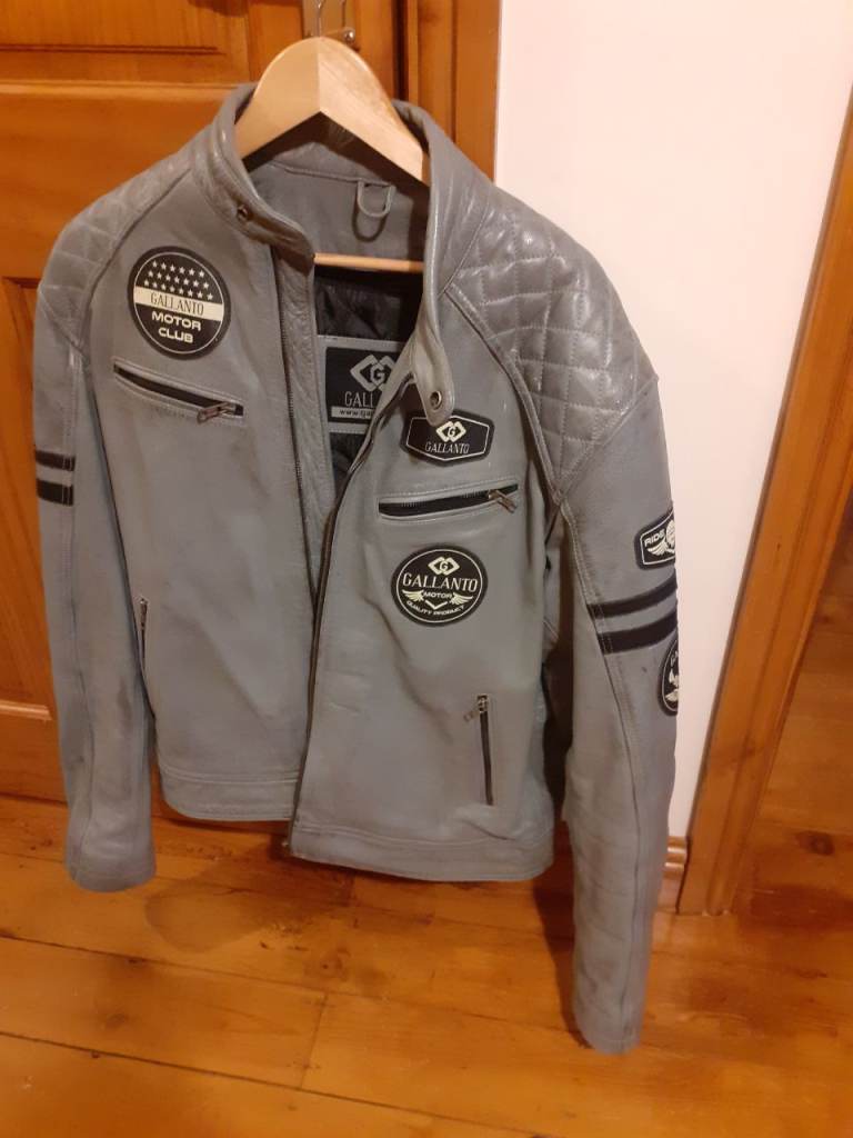 Leather motorbike jacket