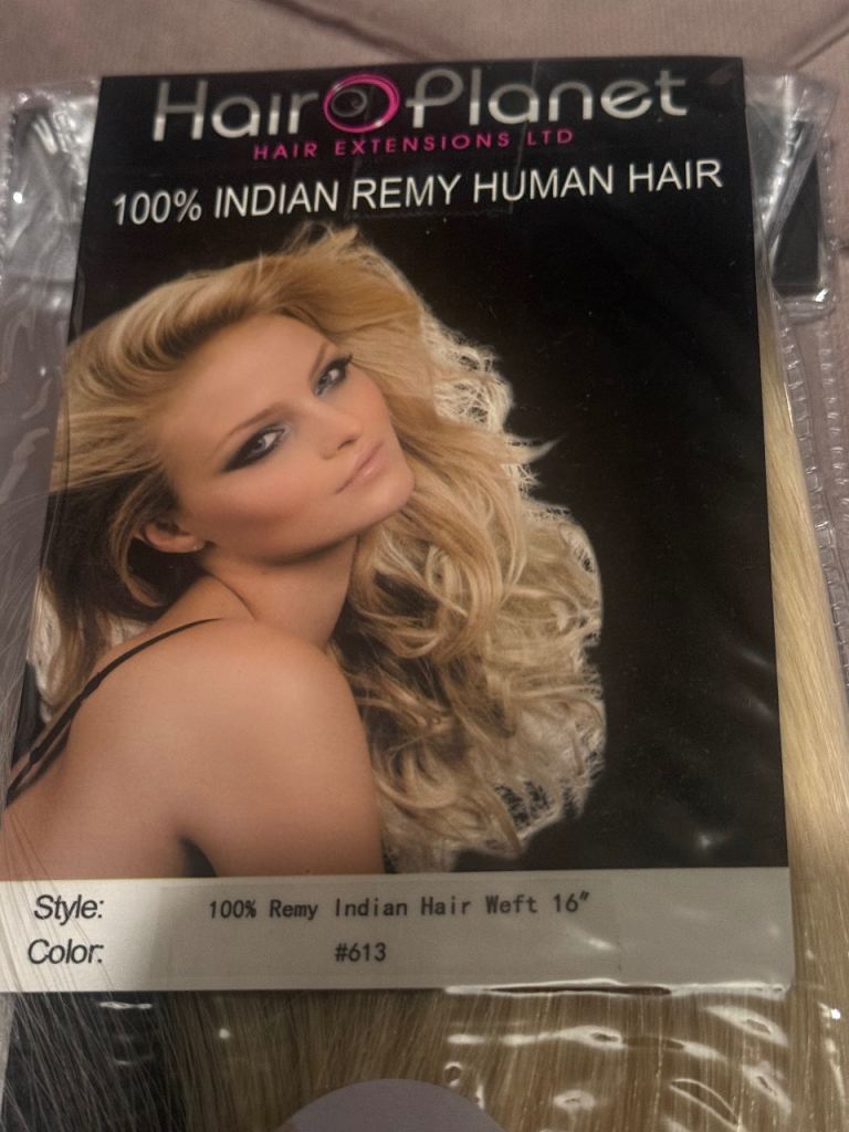 Remy Indian single weft extensions - blonde 120grams 