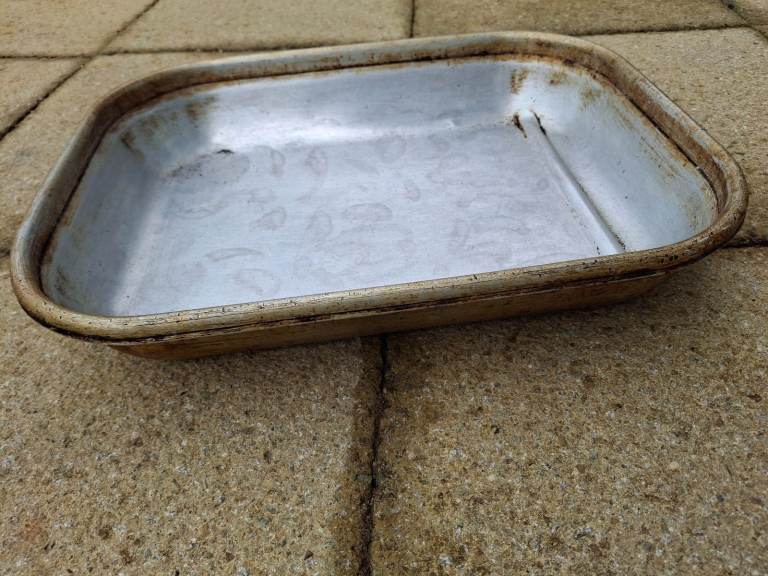 4x Heavy Duty Cast Aluminium Roasting Dishes – Vintage / Catering