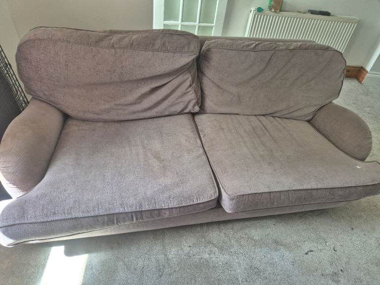 Comfortable Grey Fabric Two-Seater Sofa
