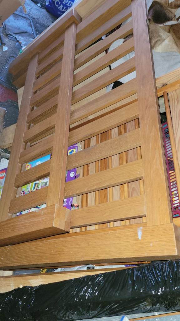 image for Standard double bed , solid wood, used, dismantled 