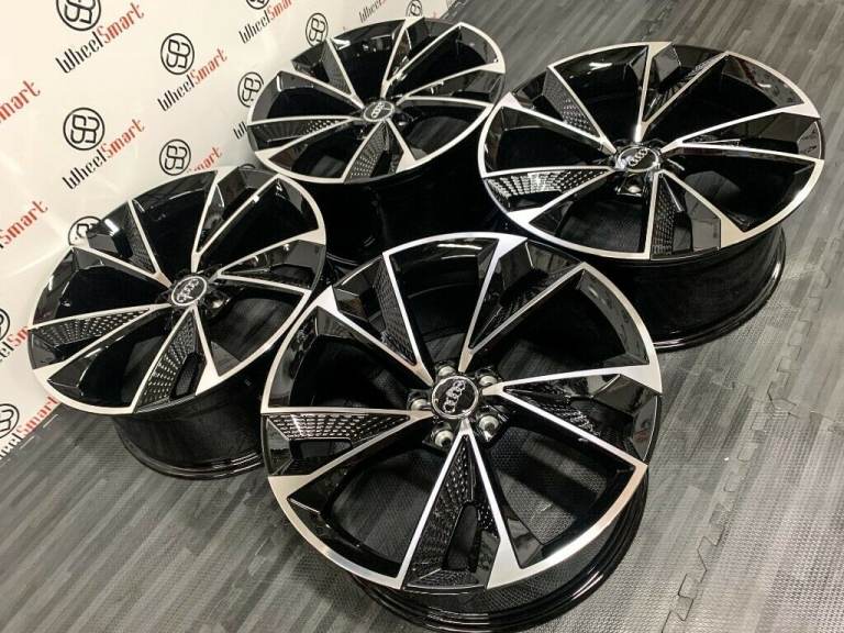 BRAND NEW 19" 20" 21" 22" AUDI RS7 STYLE ALLOY WHEELS- 5 x 112 - GLOSS BLACK DIAMOND CUT FINISH