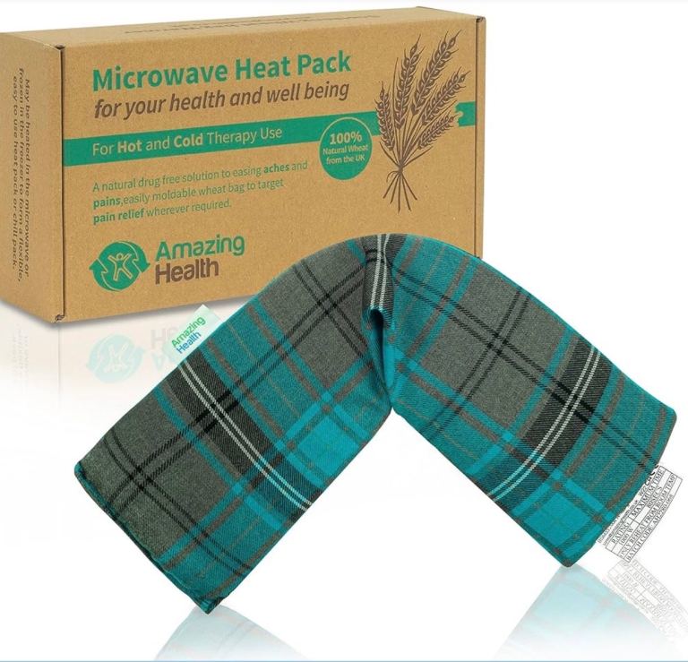 Amazing Health UNSCENTED Microwave Wheat Bag - Turquoise Tartan