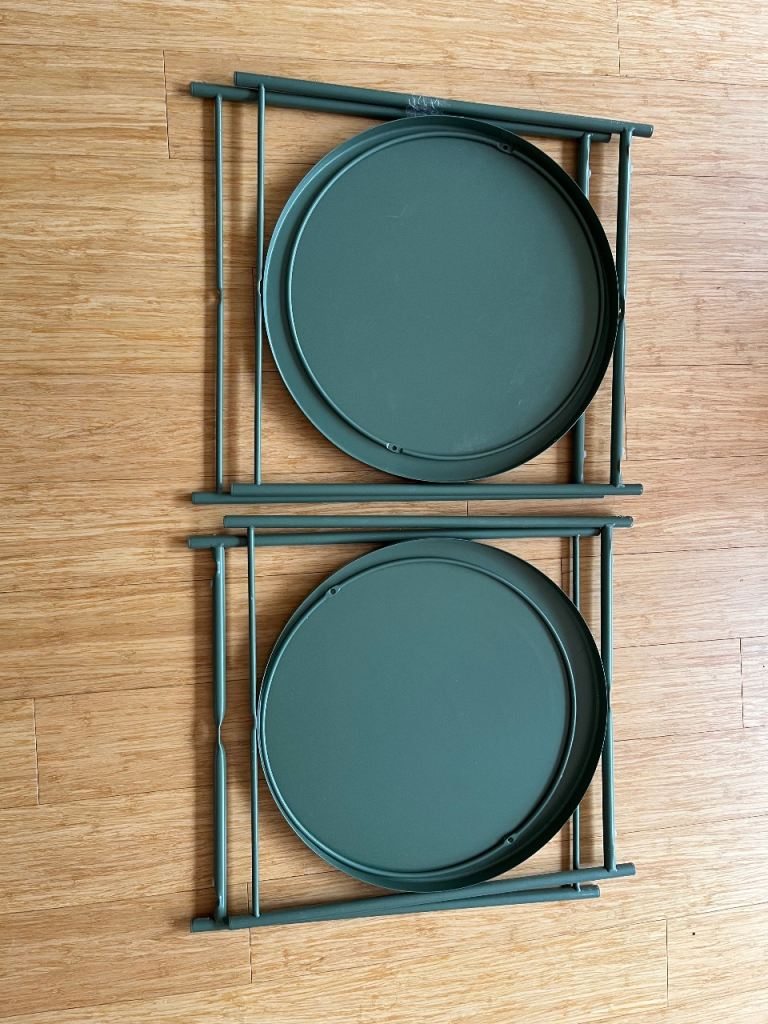 Pair of IKEA Green Metal Side Tables - Good Condition