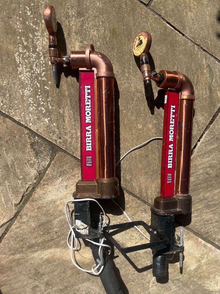 Vintage bar Birra Moretti Beer Pump Rose Gold (£60 each)  