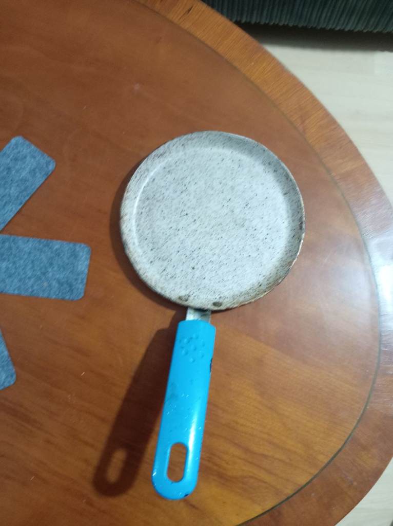 Small Non-Stick Frying Pan with Blue Handle