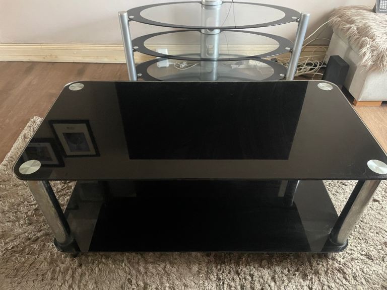 Black Glass Coffee Table 