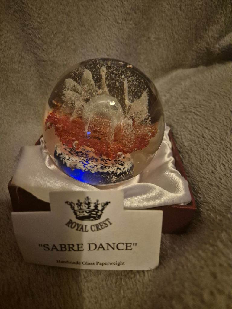 Royal Crest Handmade Glass Paperweight Sabre Dance